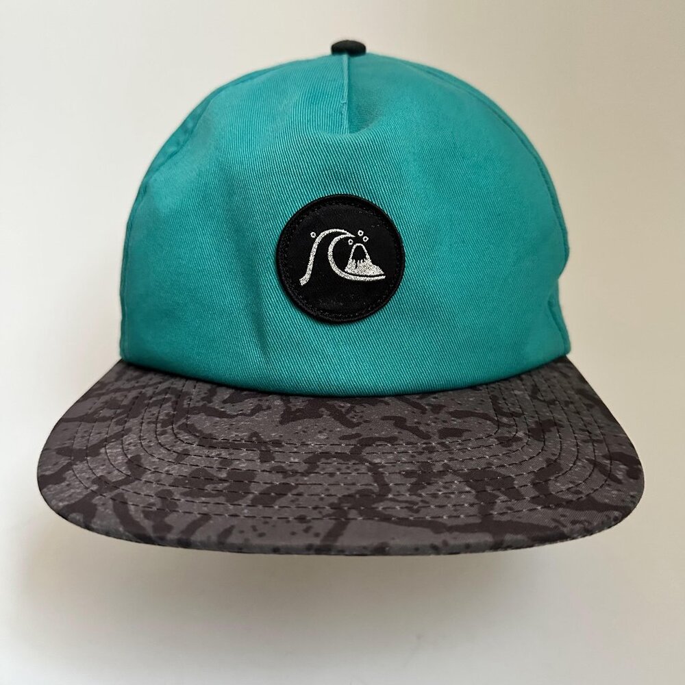 Quiksilver Baseball Hat Snapback Cap Skate Surf Blue Gray One Size Cotton Blend